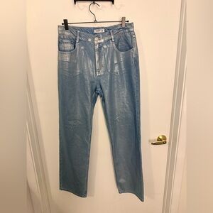 Pull&Bear Shimmering Light Blue Straight Jeans